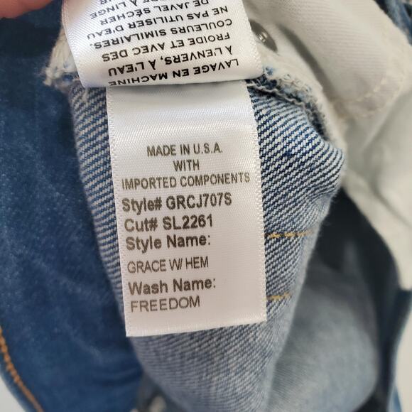 SLVRLAKE Jeans Womens 29 Blue Grace Wide Leg High Rise USA Freedom Wash Classic - Picture 6 of 14